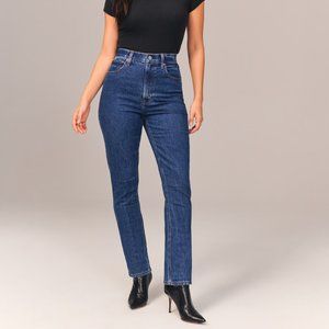 NEW W/O TAGS ABERCROMBIE DENIM- 90S SLIM STRAIGHT ULTRA HIGH RISE 23/000 short
